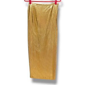 Lovers + Friends Shiny Gold Pencil Skirt